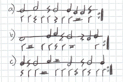 FIGURE 6: Musically Notated with rests in pulse with varied pitch
