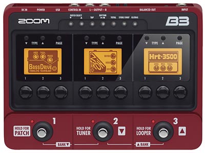 Zoom B3 Bass Effects and Amp Simulator Pedal