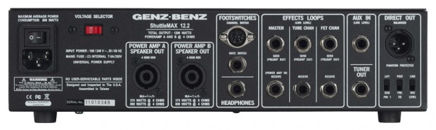 Genz Benz Shuttle Max 12.2 Bass Amp - rear