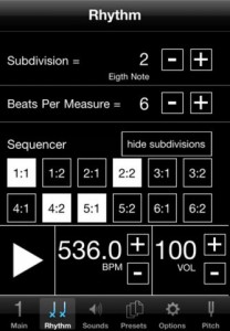 Visual Metronome Rhythm Screen