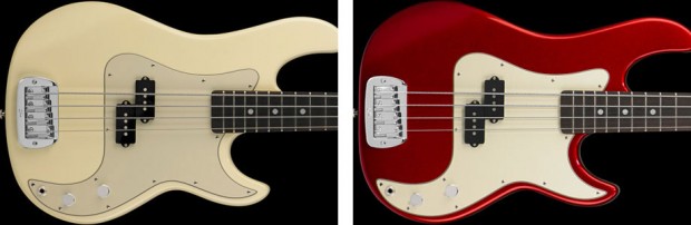 G&L LB 100 Bass in Vintage White and Candy Apple Red