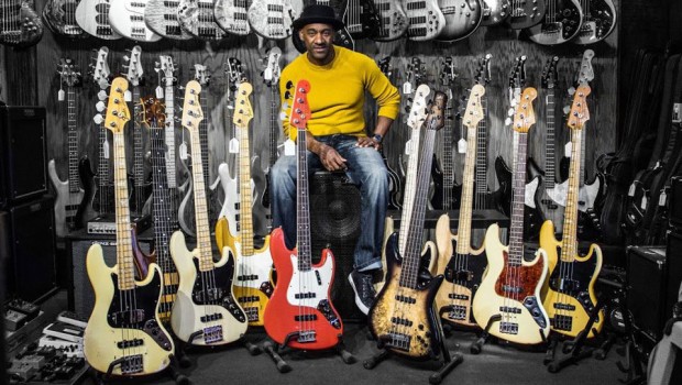 Marcus Miller with basses