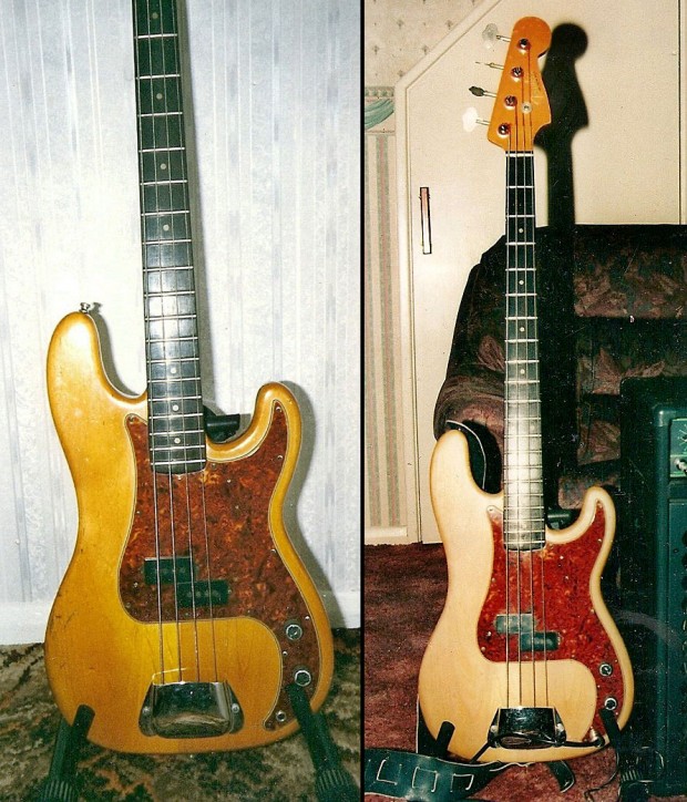 Andy Brown's 1963 Fender Precision Bass, pre- and post-strip down