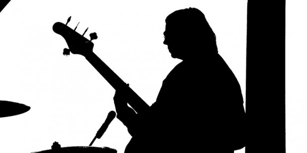 Bass Player in Silhouette