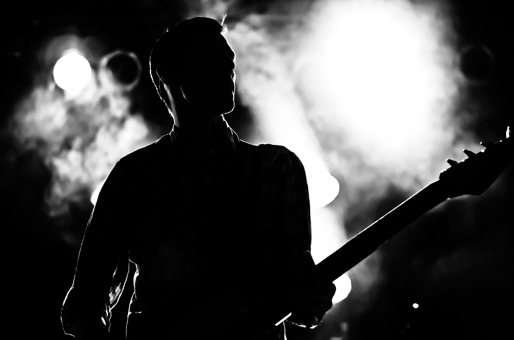 Bassist in the light
