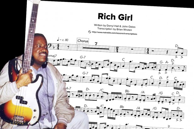 Hall and Oates Rich Girl Bass Transcription