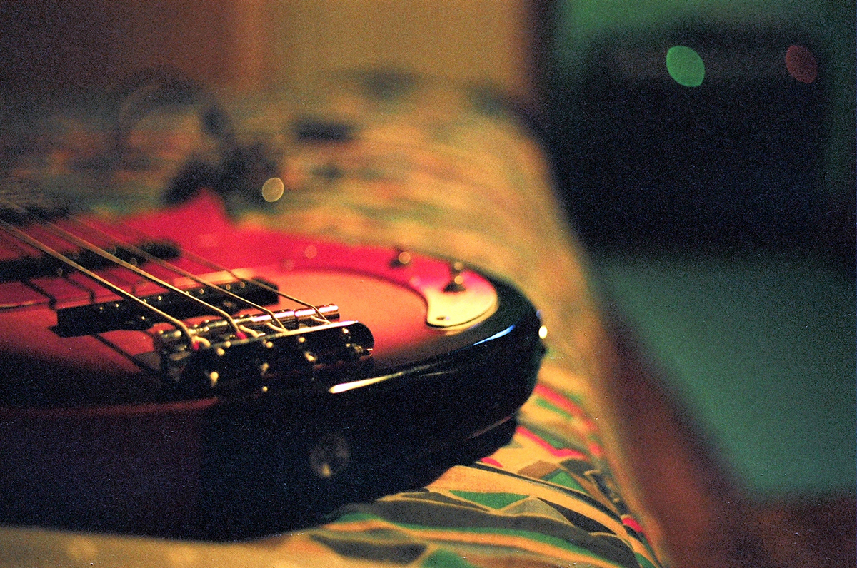 Bass on bed