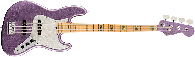 Fender Adam Clayton Signature Purple Sparkle Jazz Bass Front