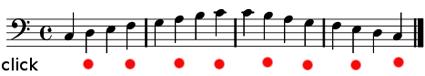 Figure 3: Click on beats 2 and 4 with quarter notes