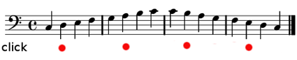 Figure 5: Click on beat 2 with quarter notes