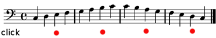Figure 6: Click on beat 3 with quarter notes