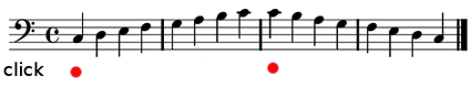 Figure 8: Click on beat 1 in measures 1 and 3