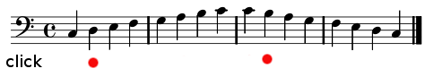 Figure 9: Click on beat 2 in measures 1 and 3