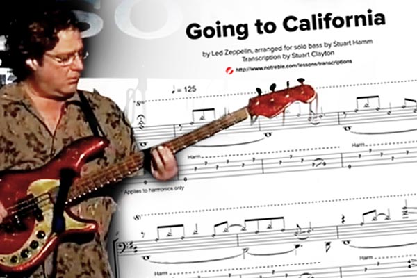Bass Transcription: Stu Hamm’s “Going to California”