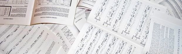 Piles of sheet music