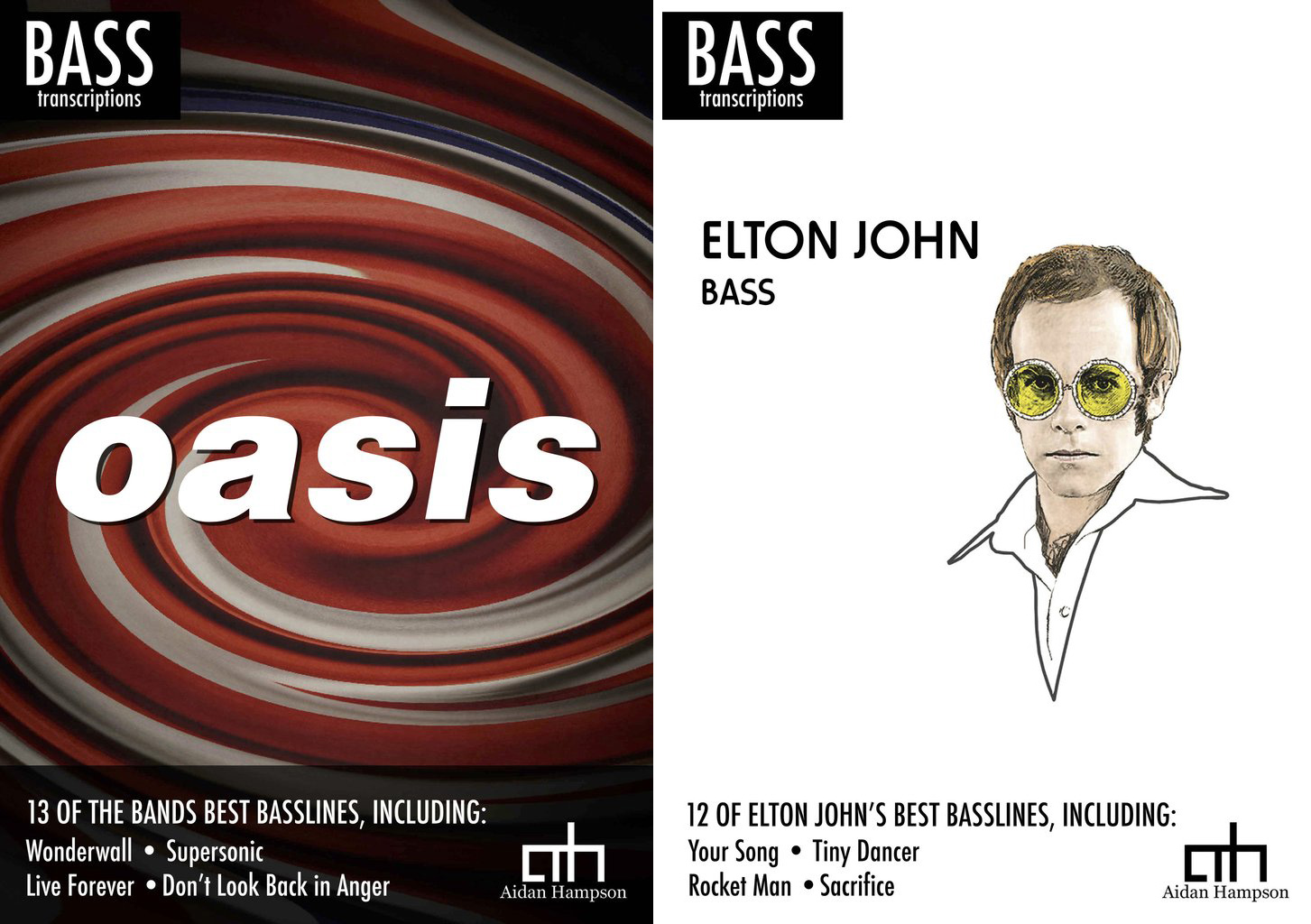 Aidan Hampson Oasis and Elton John Bass Transcription Books