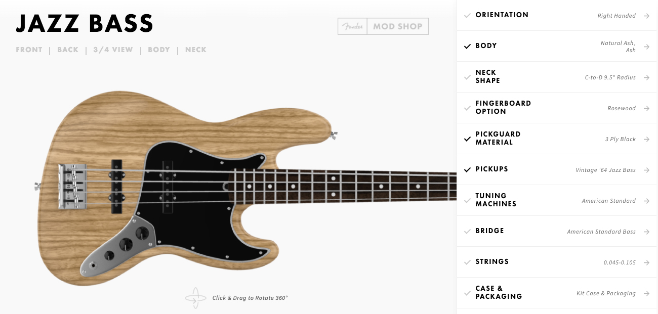 Fender Mod Shop Jazz Bass 2017