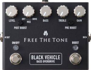 Free The Tone Black Vehicle Bass Overdrive Pedal