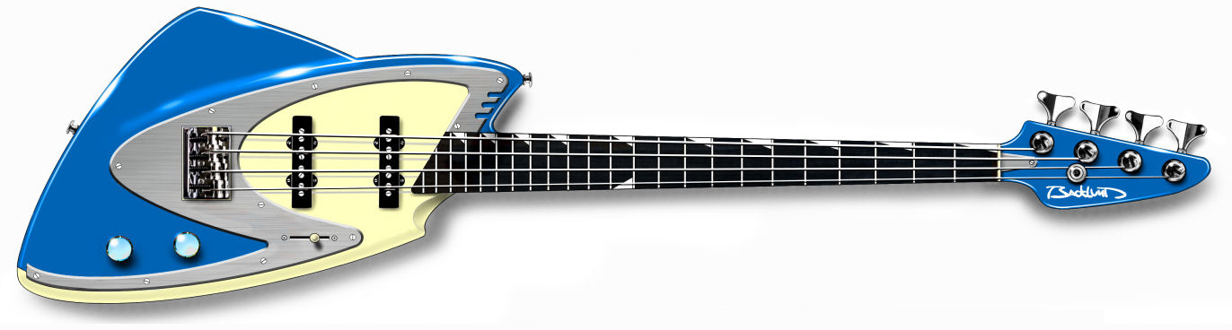 Eastwood Guitars Backlund 100 Bass Blue