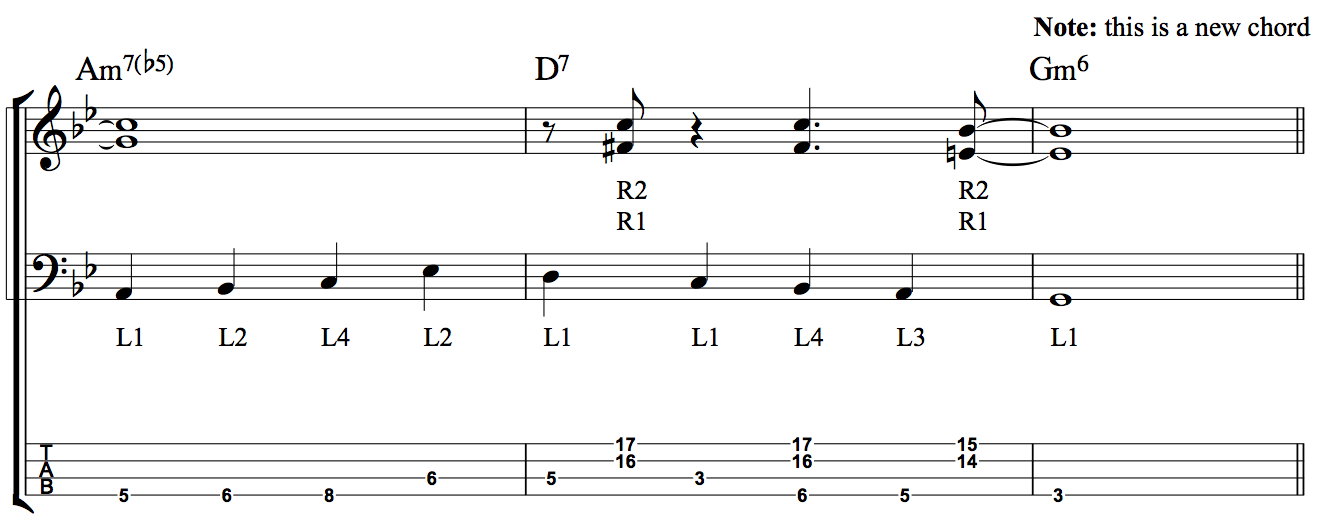 Developing Simultaneous Chordal and Bass Line Accompaniment - Fig 5b