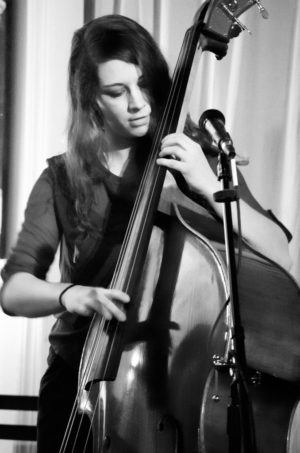 Joanna Smith playing double bass