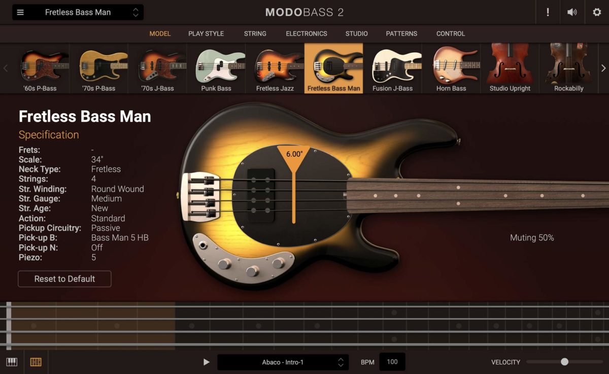 IK Multimedia MODO Bass 2 Fretless Bass
