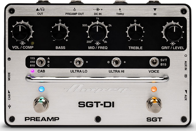 Ampeg Introduces the SGT-DI Bass Preamp/DI Pedal – No Treble