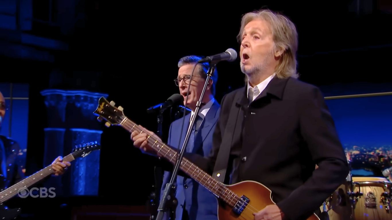 Paul McCartney, Elvis Costello, and Jon Batiste Turn The Late Show with Stephen Colbert Finale Into an All-Star Jam