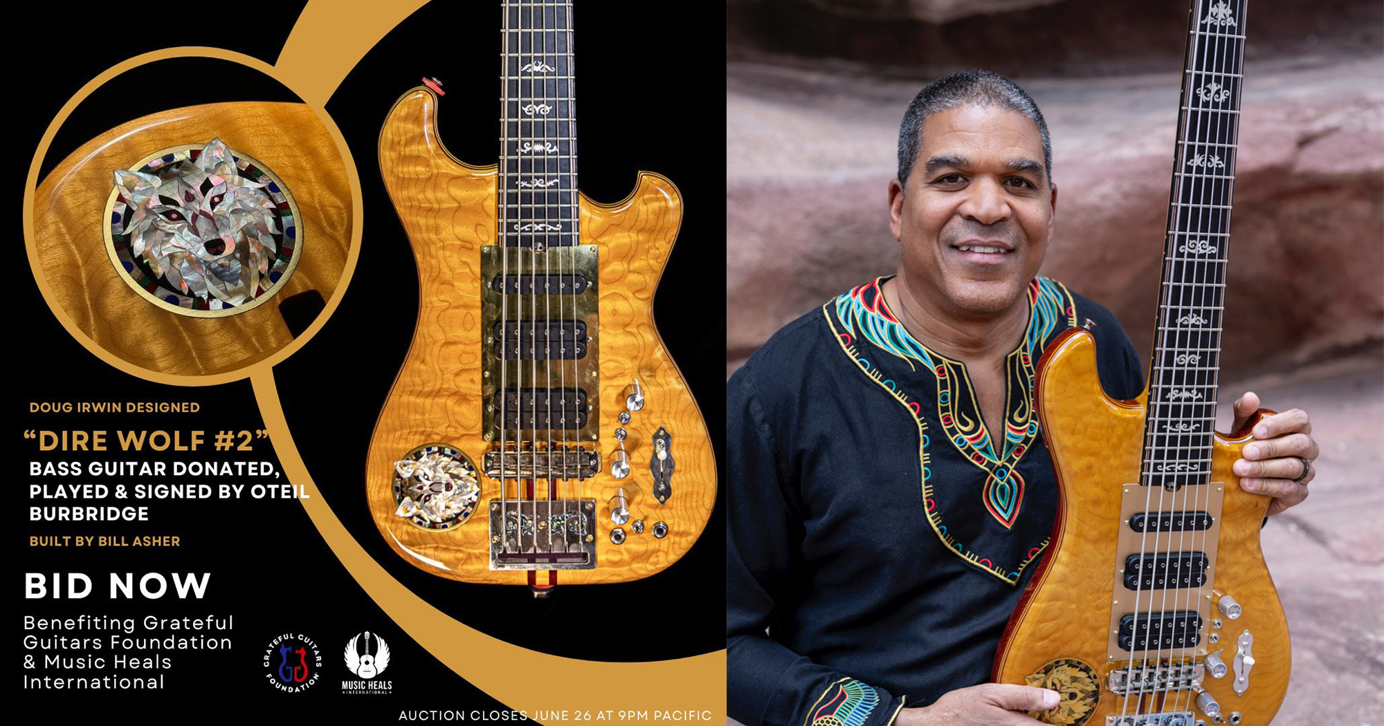 Oteil Burbridge’s Signed Dire Wolf Bass #2 Heads to Auction